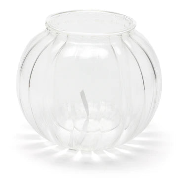 Medium Ribbed Self-Watering Glass Pot