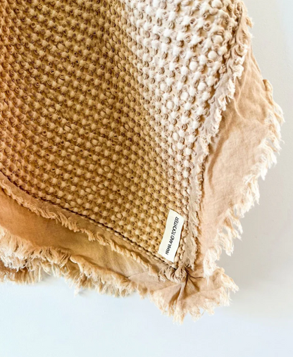 Organic Cotton Rustic Waffle Throw Blankets